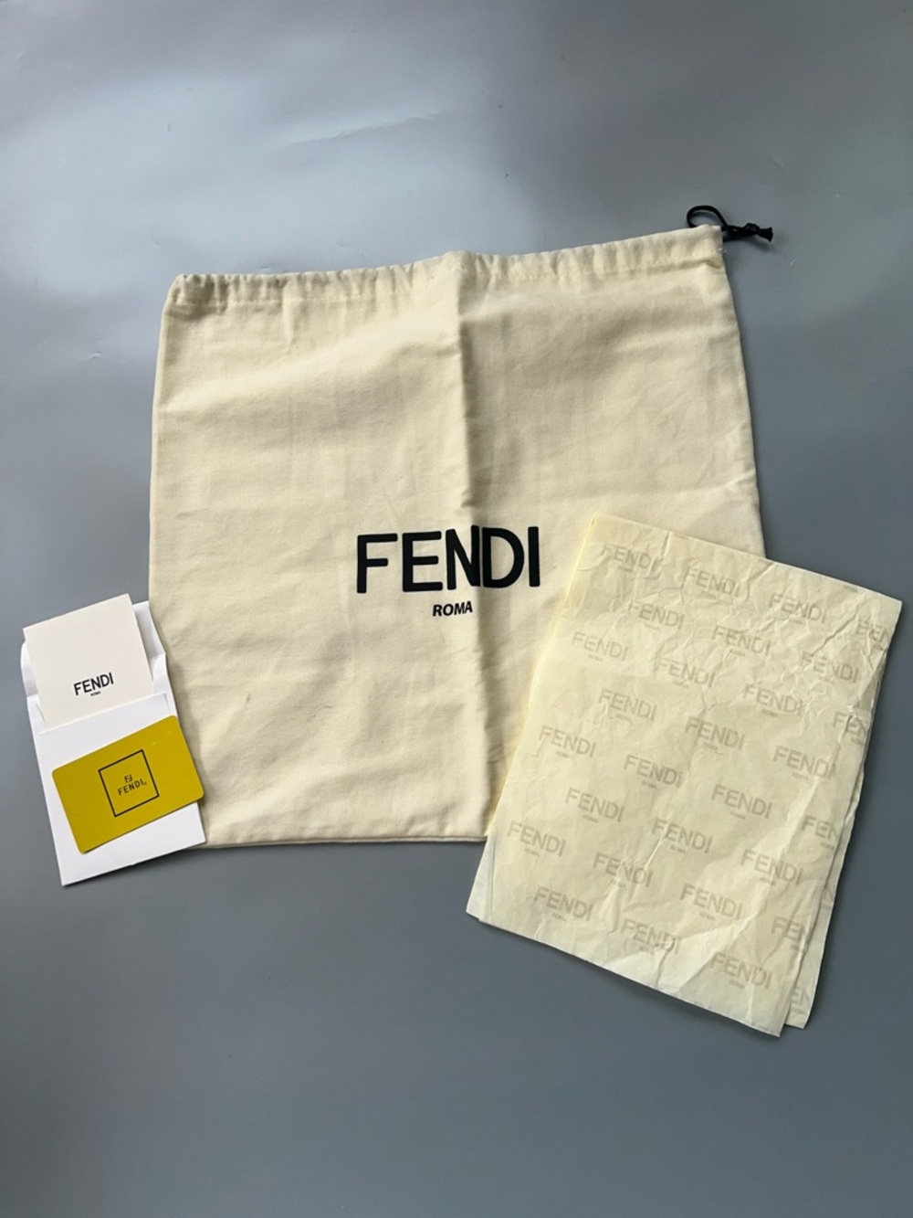 Fendi Roma Cream Drawstring Dust Bag